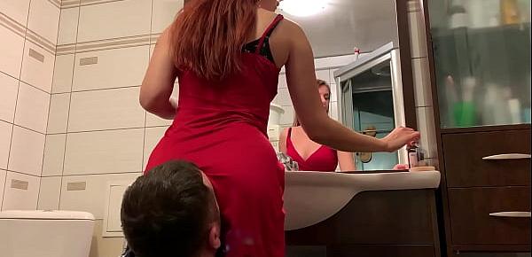  Mistress Sofi in Red Dress Use Chair Slave - Ignore Facesitting Femdom (Preview)